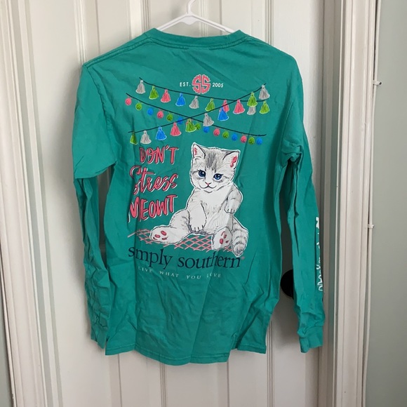 Simply southern cat long sleeve top size S - Picture 2 of 3